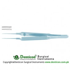 Tennant Suture Tying Forcep Straight - Round Handle with Guide Pin - Extra Delicate Smooth Jaws Titanium, 10.5 cm - 4" Jaws Length 6 mm